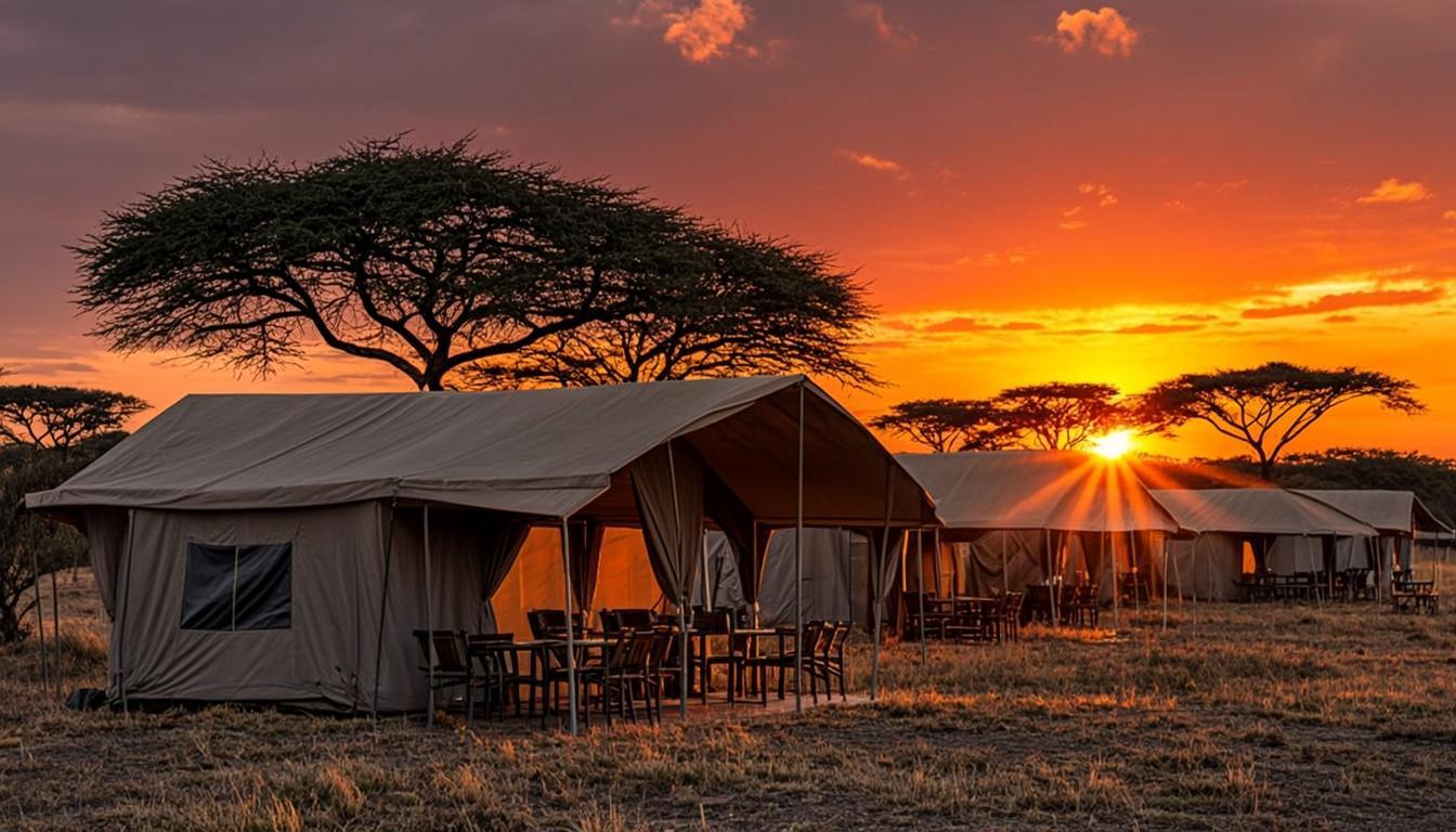 Nomad Camps at sunset