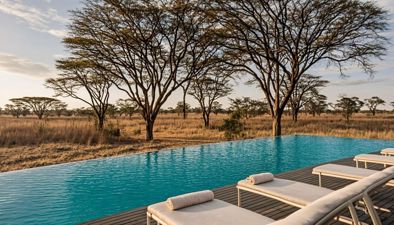 Taasa Lodge pool and savanna views